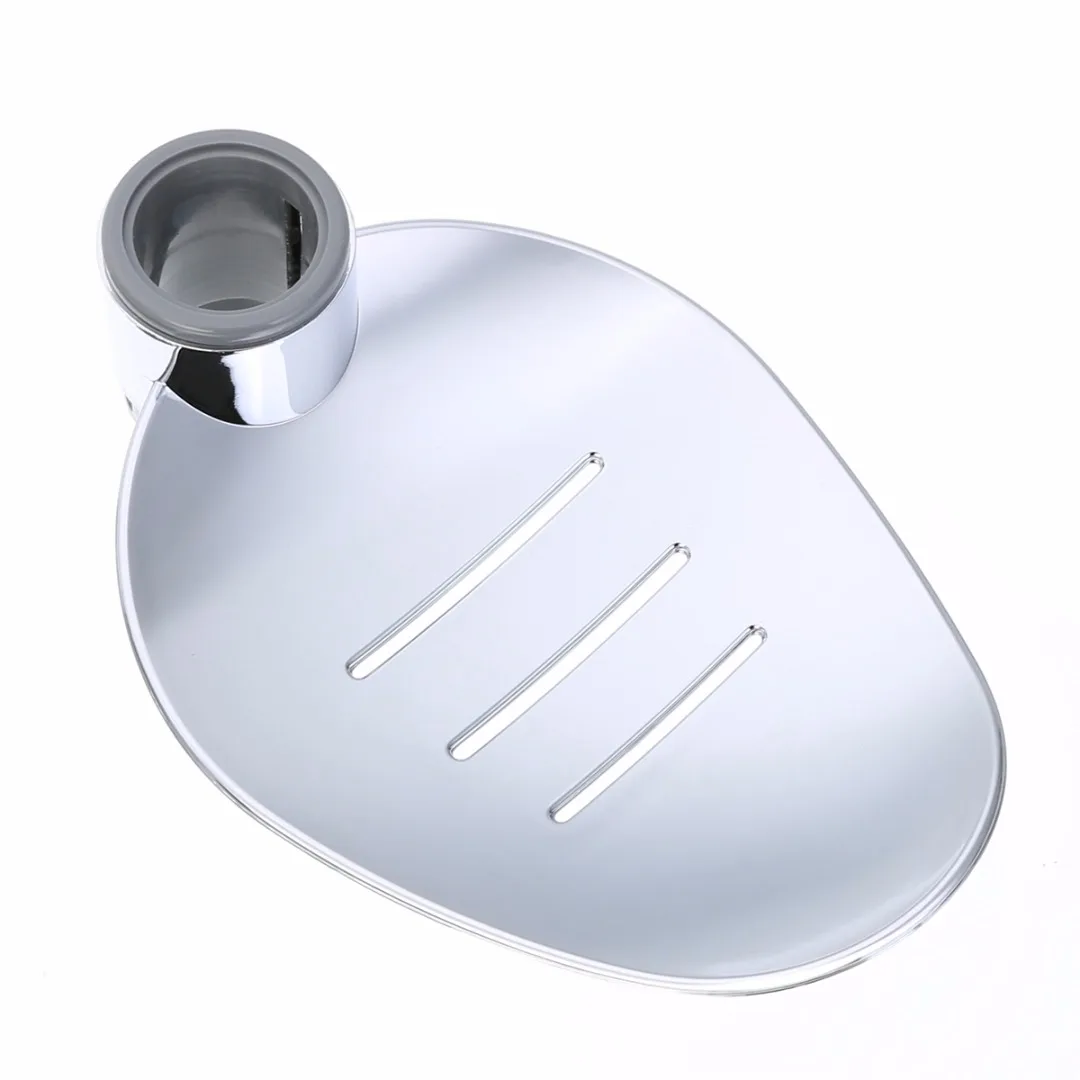 Practical ABS Bathroom Soap Dish Shower Rod Slide Bar Soap Pallet Holder Soap Dishes Box With Chrome Mayitr Brand new