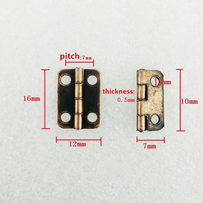 Bulk Bronze Tone Metal Cabinet Door Luggage Mini Hinge 4 Holes
