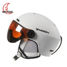 MOON Goggles Skiing Helmet Integrally-Molded PC+EPS Colorful Ski Helmet Outdoor Sports Ski Snowboard Skateboard Helmets moon ce certificate skateboard helmet integrally molded goggles skiing helmet men women outdoor sports snowboard helmet m l xl