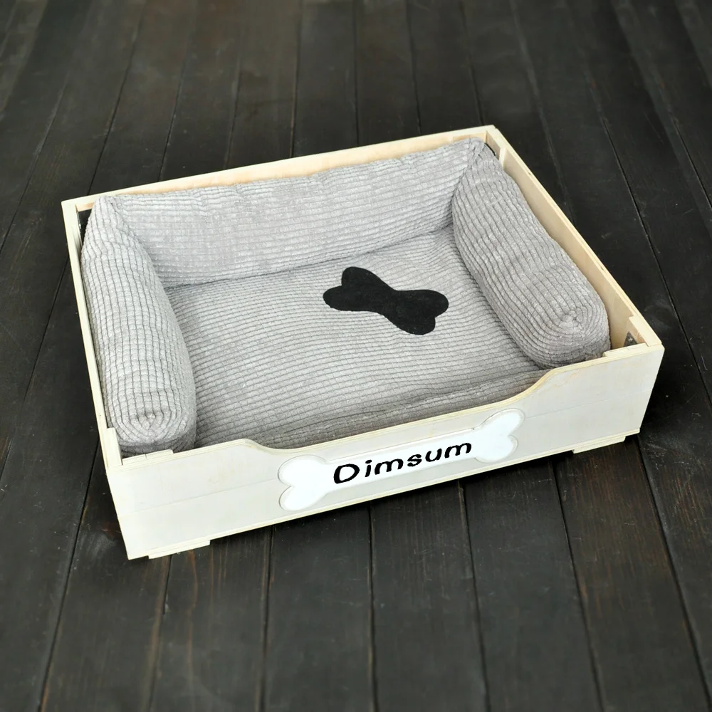 Personalized Dog Bed,Dog Mat,Dog Crate Bed, Wood Puppy Bed,Rustic Dog