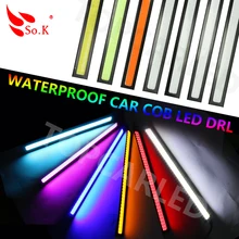 1x14cm 100% Waterproof 20W COB Chip LED Daytime Running Light LED DIY DRL Fog car lights car day running lights15% Discount