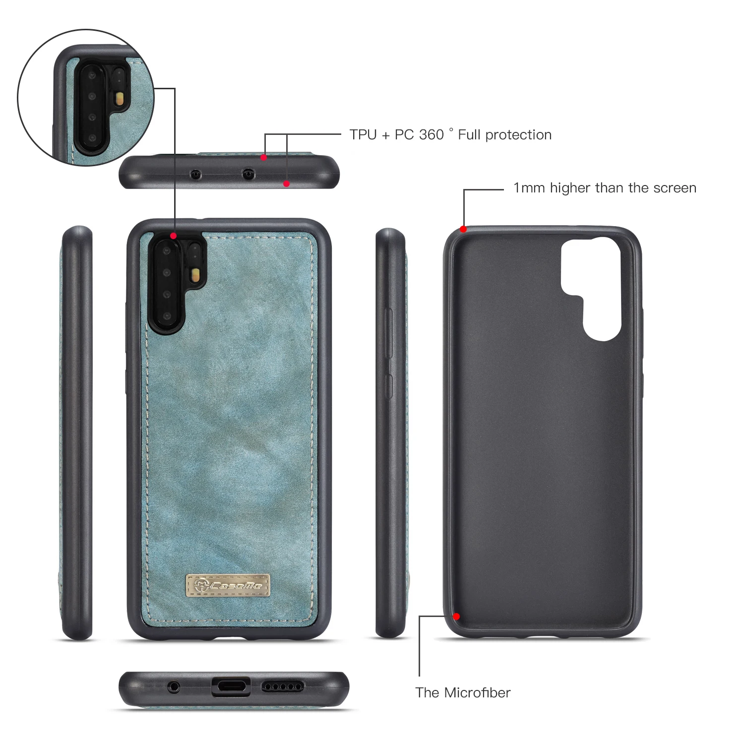 CaseMe Magnetic Wallet Case For Huawei P30 P20 Mate 20 Pro Flip Detachable Leather Cover Cell Phones For Oneplus 7 Pro