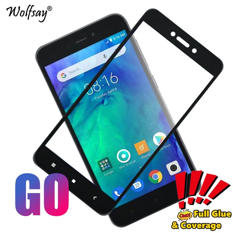 Полное покрытие закаленное стекло для Xiaomi Redmi Go Защитная пленка экрана Защитное
