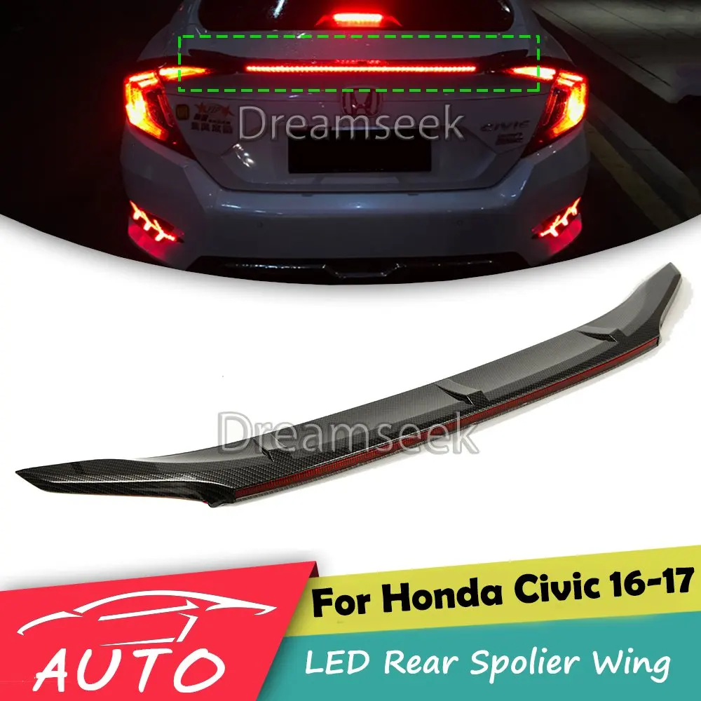 Rear Bumper Tail Light For Honda Civic 2016 2017 2018 Red LED Reflector