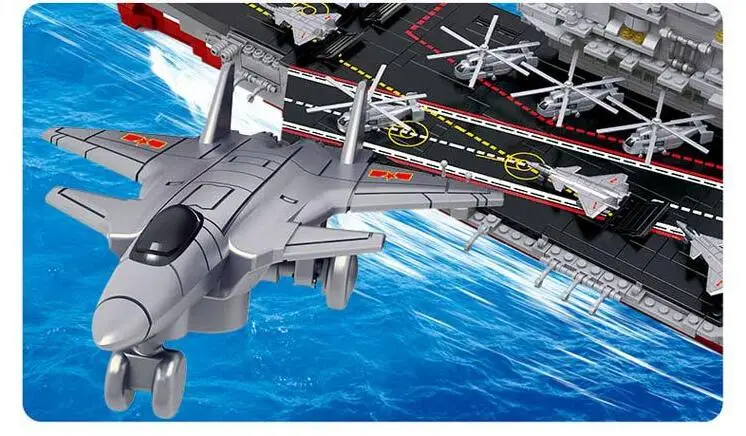 Sluban Новинка 0399 1:450 авианосец противоподводные вертолеты строительные блоки игрушки набор корабль 3D Кирпичи DIY