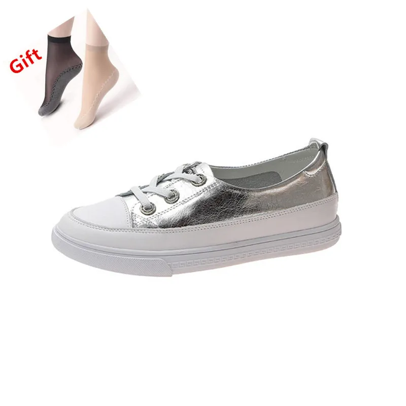 

Flat leather ladies white shoes wild fashion women's casual shoes spring and summer new Korean version of comfortable flat shoes