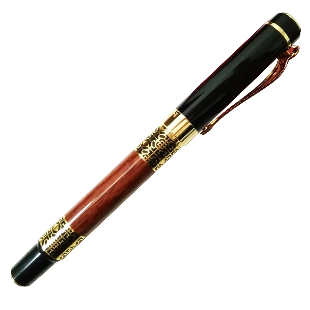 Luoshi 530 авторучка гладкое написание деревянная Золотая отделка М перо