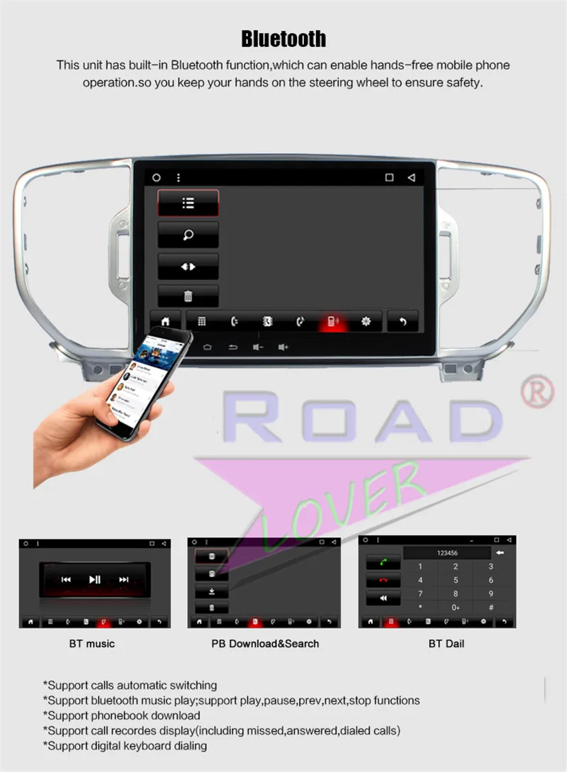 Discount Roadlover Android 8.1 Car Multimedia Player Radio For KIA SportageR 2015 Stereo GPS Navigation Autoradio Magnitol 2 Din NO DVD 19