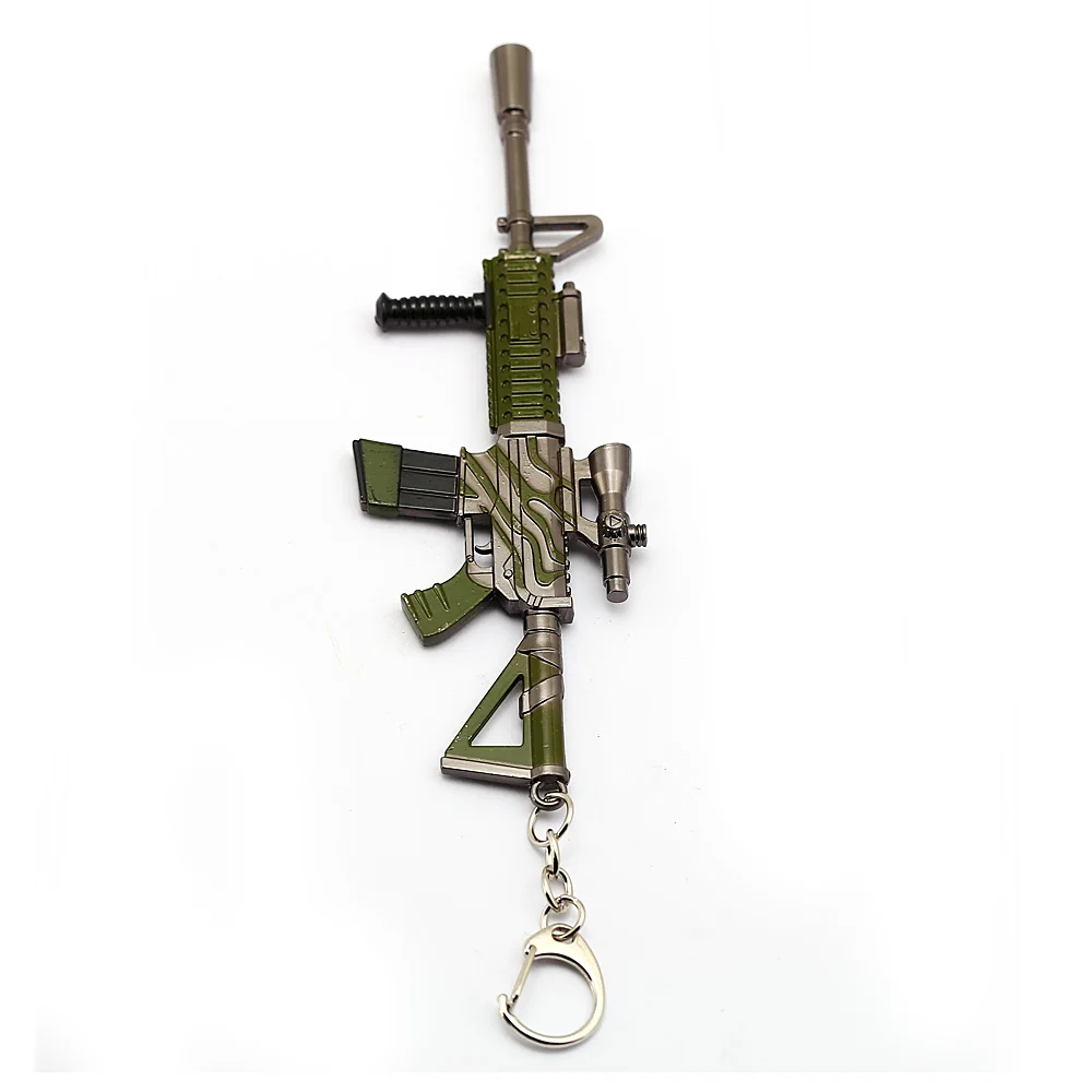 Горячие игры 32 стиля PUBG CS GO брелоки в виде оружия AK47 модель оружия 98K снайперская винтовка брелок кольцо для мужчин Подарки Сувениры 17 см - Цвет: Застекленный