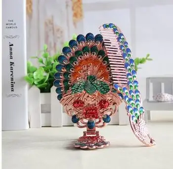 

birthday girls European style mirror comb portable folding mirror table mirror makeup make up mirror Gift Set portable back dres