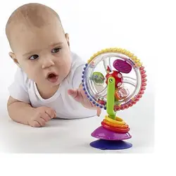 Детские погремушки триколор мультитач вращающееся колесо обозрения присоски игрушки 0-12 месяцев Новорожденные творческие развивающие