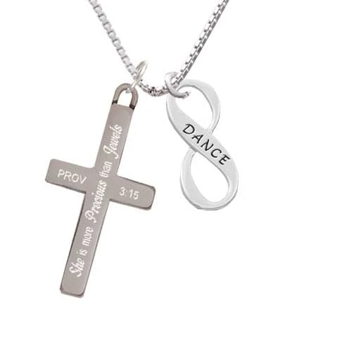 Dance Infinity Sign - She is More Precious - Cross Necklace (1)