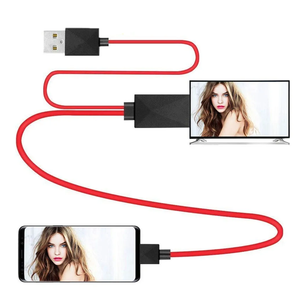 1,8 м 4 к USB C эффектом приближения C зарядкой Micro-USB кабель HDMI HD ТВ адаптеру HDMI/VGA/AV для samsung S5/S4/S3S/NOTE 3 Черные, белые, красные