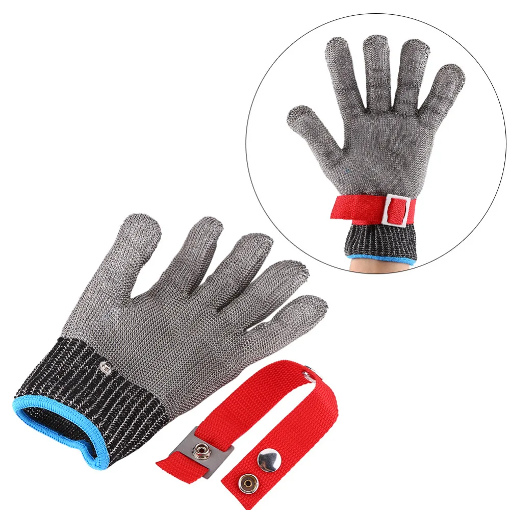 

1Pc Stainless Steel SS304 Metal Mesh Cut Resistant Glove Durable Quality Working Protection Mitten Cut-Resistant Safety Gloves