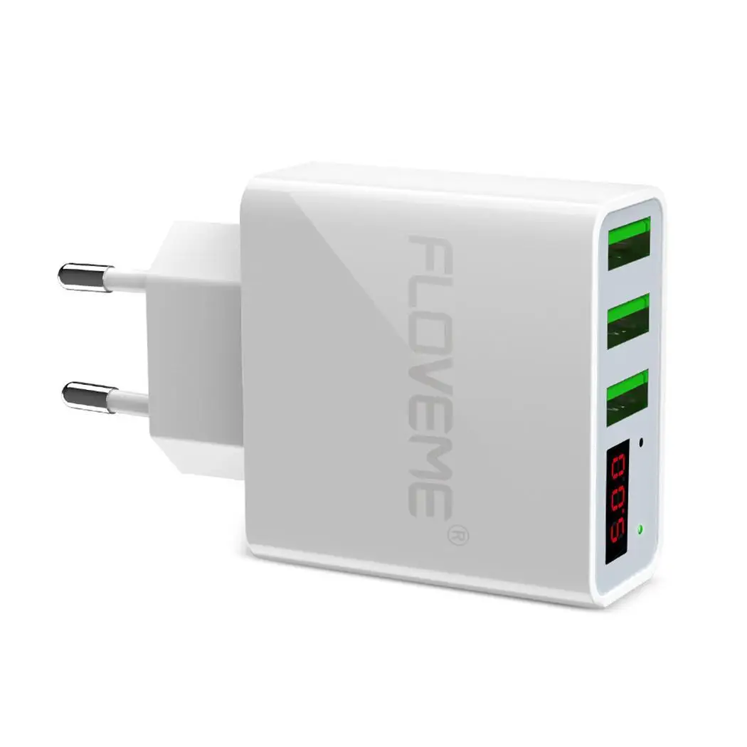 3 порта USB Умный Цифровой светодиодный дисплей Быстрая зарядка 2.4A общая зарядное