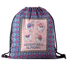 Альпака милый мешок на шнурках с картинками из мультфильма для школьный Органайзер путешествия шоппинг