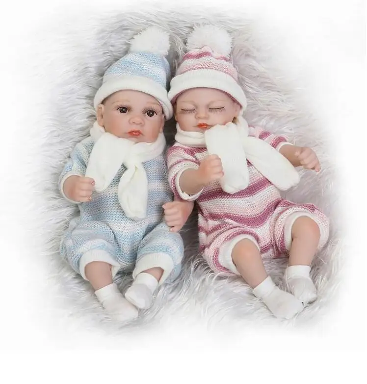 

Mini Reborn Baby Doll reborn babies silicone Newborn Lifelike Reborn Dolls White Skin Babies Doll Full Vinyl body