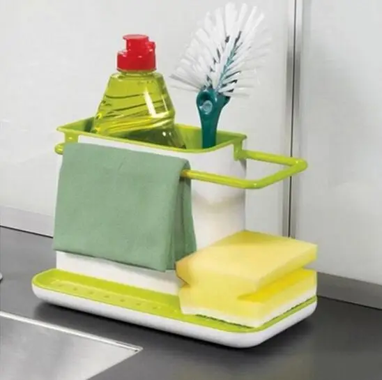 

Sponge Kitchen Box Draining Rack Dish Self Draining Sink Storage Rack Kitchen Organizer Stands Utensils Towel Rack