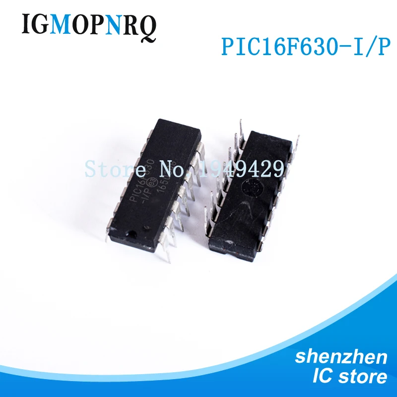 5PCS PIC16F630 I/P DIP14 PIC16F630 I PIC16F630 8 bit microcontroller ...