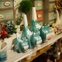 3pcs/set Creative Family Christmas Gift Cat Wooden Furnishing Articles Home Decoration Carving Wood Cat Gift Painting Crafts