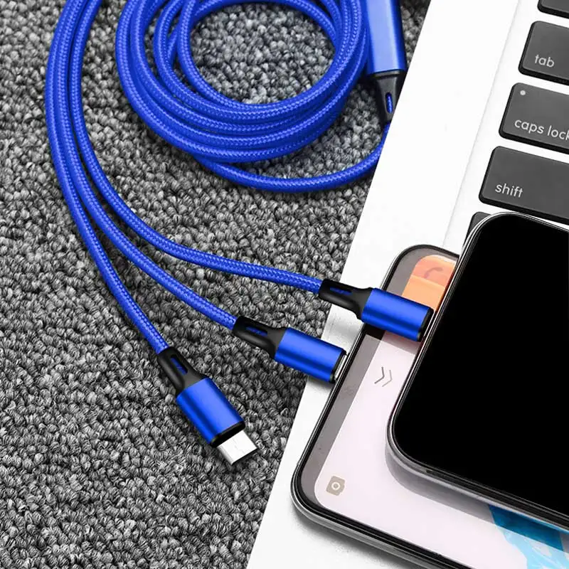 Usb кабель зарядный 3 в 1 с micro usb портом и поддержкой быстрой зарядки|Кабели для