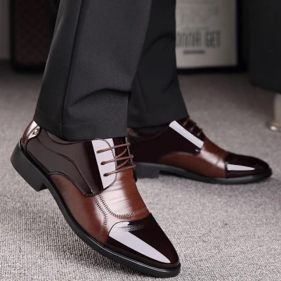 NPEZKGC/модные мужские туфли-оксфорды из натуральной кожи; повседневная мужская обувь в деловом стиле на шнуровке; Брендовые мужские свадебные туфли; Мужские модельные туфли - Цвет: 2017 Brown