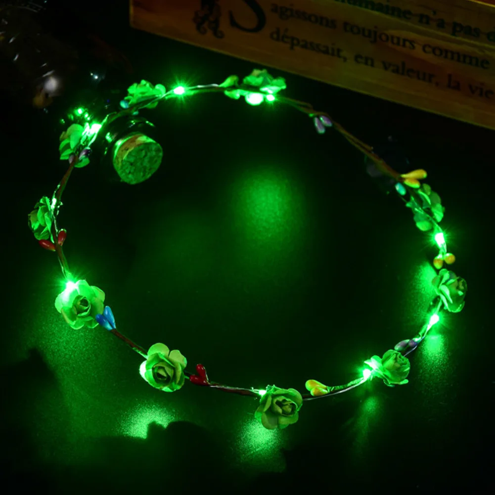 Best Decorative LED Effect Garlands Crown Flower Casual Wedding Lady Fabala DIY Party Fashion Band Hair Wreath Hair Accessories