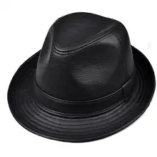 HARPPIHOP Мужская осенняя и зимняя повседневная шапка из натуральной воловьей кожи для пожилых людей