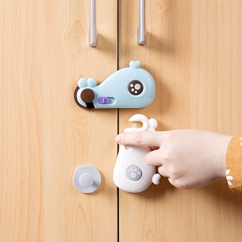 

Cartoon Whale Cabinet Door Lock Children Baby Safety Protection Multifunction Drawer Refrigerator Lock