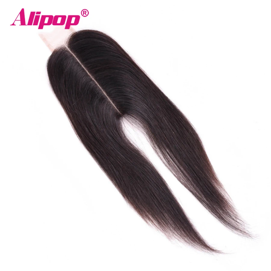 

ALIPOP 2X6 Closure Kim k Closure Brazilian Human Hair Closure 2*6 Lace Straight Natural Color 100% Remy Hair Middle Part