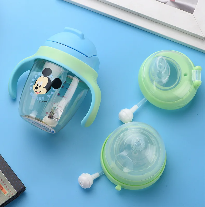

Disney PPSU cup can be boiled baby learning cup with scale handle cup baby with duckbill lid straw cover cup
