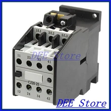 CJ20-25 3 полюса 3 фазы 2NO 2NC 25 ампер 24 Вольт управления двигателем контактор переменного тока