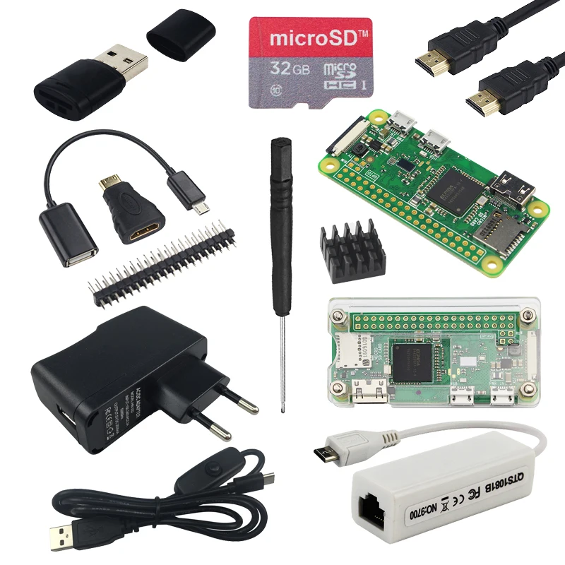 

Raspberry Pi Zero W kit 512Mb RAM Built-in WiFi&Bluetooth + Power Supply + SD Card + Acrylic Case Better than Raspberry Pi 0