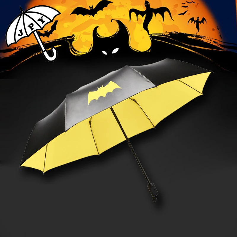 

Personality Cute Carton Sun UV Protection Sun Umbrella 3 Folding Batman Vinyl Parasols Kids Children School Paragu