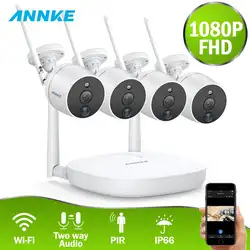 ANNKE безопасности дома видео Аудио Открытый IP камера 1080 P Wifi мини 4CH NVR комплект беспроводной CCTV камеры наблюдения системы