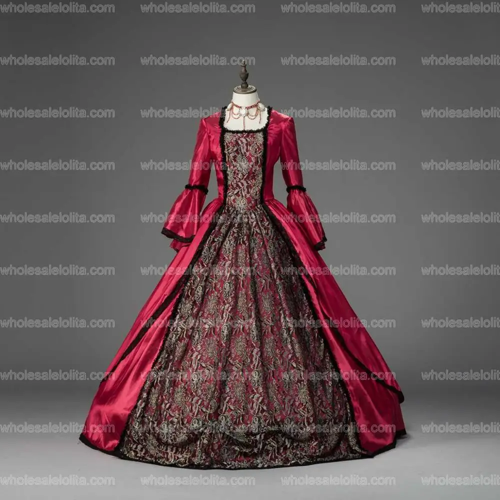 Marie Antoinette Ренессанс ярмарка королева Готическая зима Рождественская вечеринка платье бальное платье одежда - Цвет: color