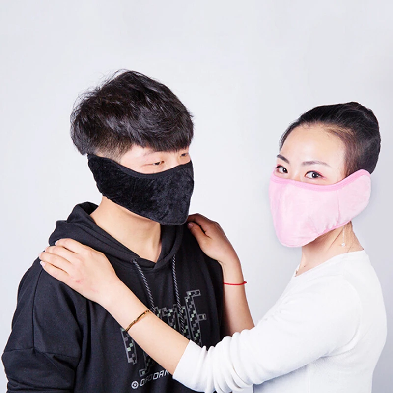 Хлопковая унисекс маска для лица с наушниками, маска для рта, хлопковая ткань, противопылевые маски для мужчин и женщин, сохраняющие тепло, маска для лица