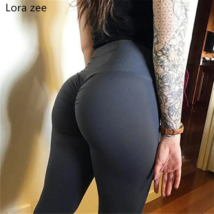 Lora Zee Booty Yoga Pants Female High Waist Fitness Legging Power Flex 