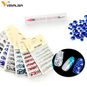 

Glass 7package Rhinbow Nail Rhinestones For Nails Art Decorations Crystals Mixed Size nail art metal decoration with tools