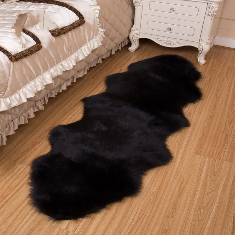 Billig Hohe Qualität Nachahmung Wolle Teppiche für Home pelz Stuhlabdeckung Schlafzimmer Faux Matte Sitz Pad Plain Pelz Plain Fluffy Warm Pelz matten