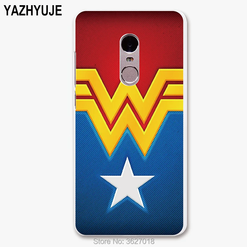

YAZHYUJE New arrival Plastic hard pc back Cover For xiao mi redmi note 4 3 4pro 4x 4A Wonder Woman Painted Mobile Phone cases