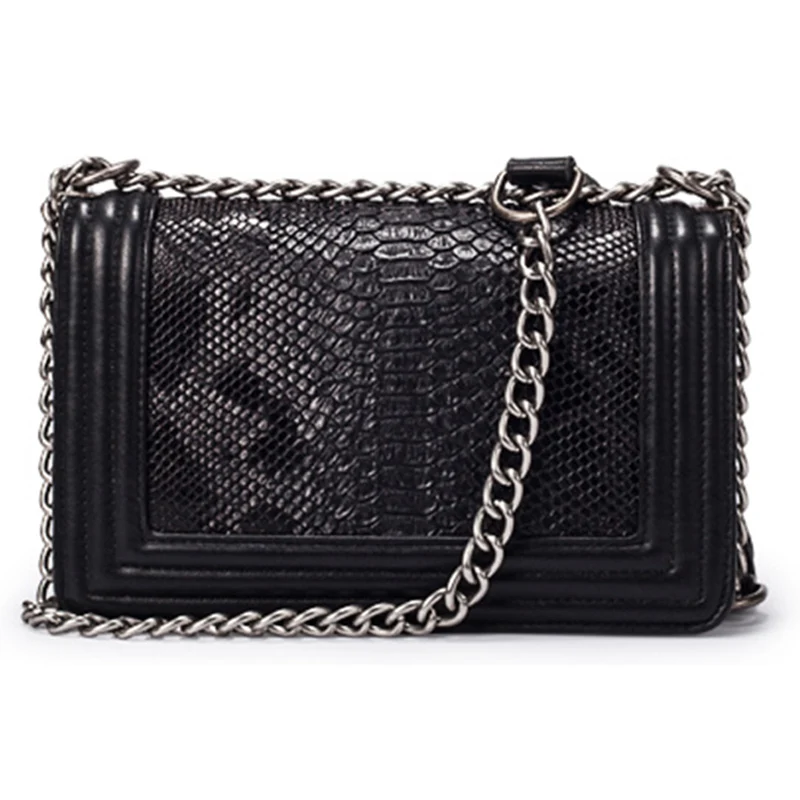 Women Crocodile PU Leather Messenger Bag Luxury Handbags Female Designer Shoulder Bag Chain Shoulder Strap Flap Bags SS0300 (1)