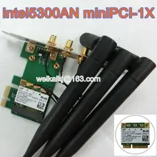 Intel 5300 мини PCI-1X настольная беспроводная карта 450 Мбит/с 3 антенны 6DBI INTEL5300AGN wifi