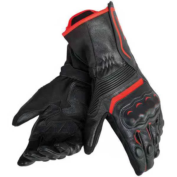 Мотоцикл Dain ASSEN перчатки для мотокросса мотоцикл кожаные перчатки для бега белый/черный/красный - Цвет: black red