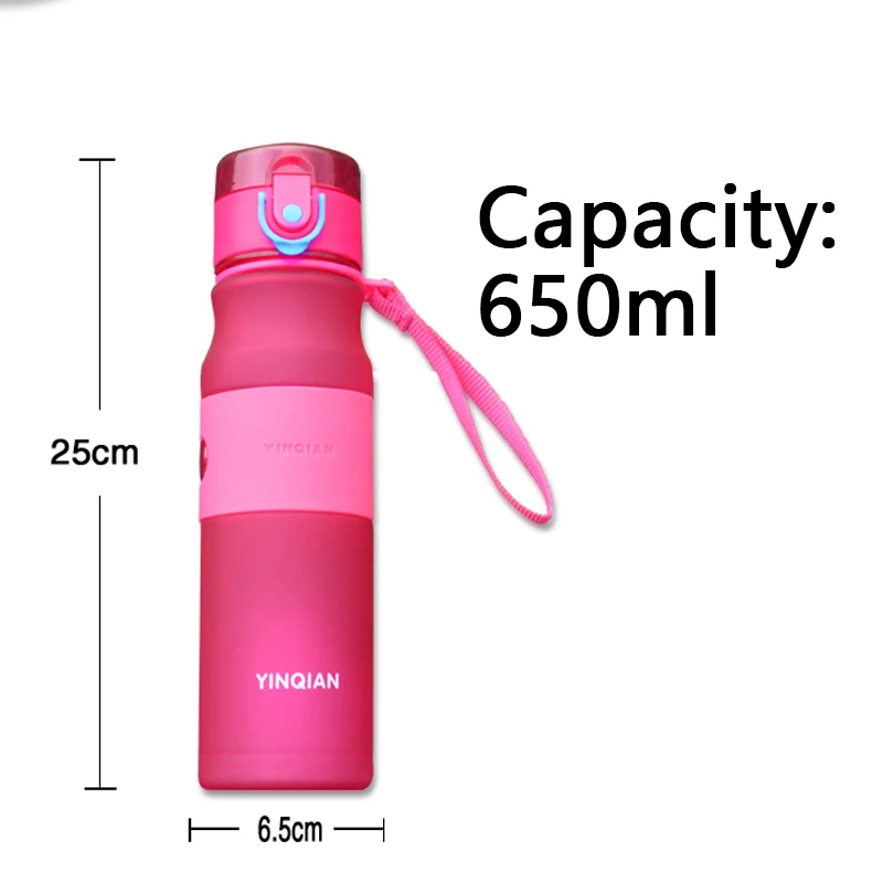 Ветряной цветок 650 мл соломенная бутылка для воды с веревкой для переноски и предотвращения утечки большой емкости пластиковая бутылка для воды