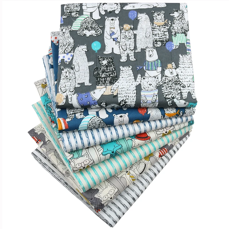 

Nanchuang Cartoon Fox Twill Fabric DIY Cloth Handmade Sewing Quilting Fat Quarters Patchwork Material For Baby&Children 7Pcs/Lot
