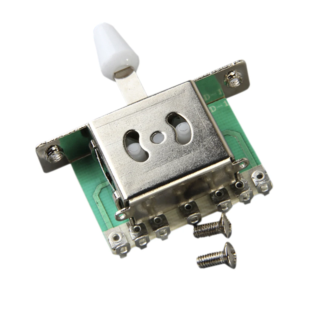 5 Way Blade Switch w/ White Knob For Fender Strat Electric Guitar