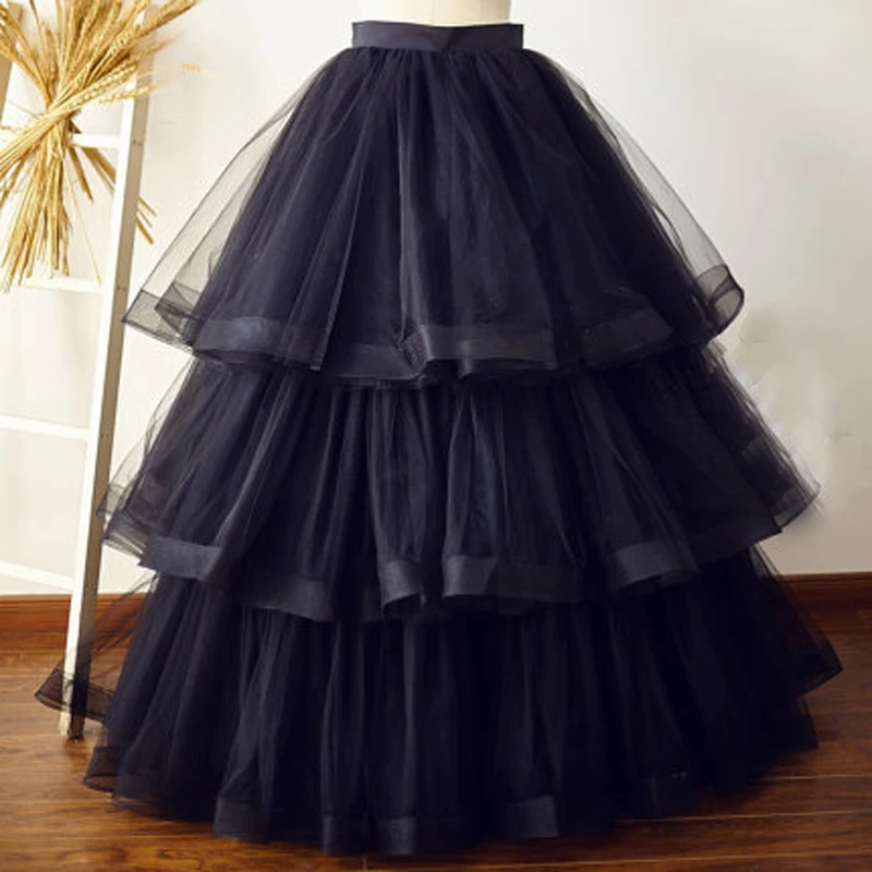 Maxi Long Black Cupcake Tulle Skirt font b Wedding b font font b Bridal b font