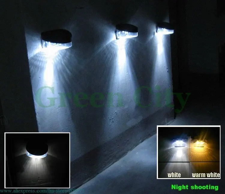 10pcs Upgrade 2 Leds Solar Fence Wall Light Balcony Outdoor Garden Lamp Lanscape Outside Lighting In Lamps From Lights On