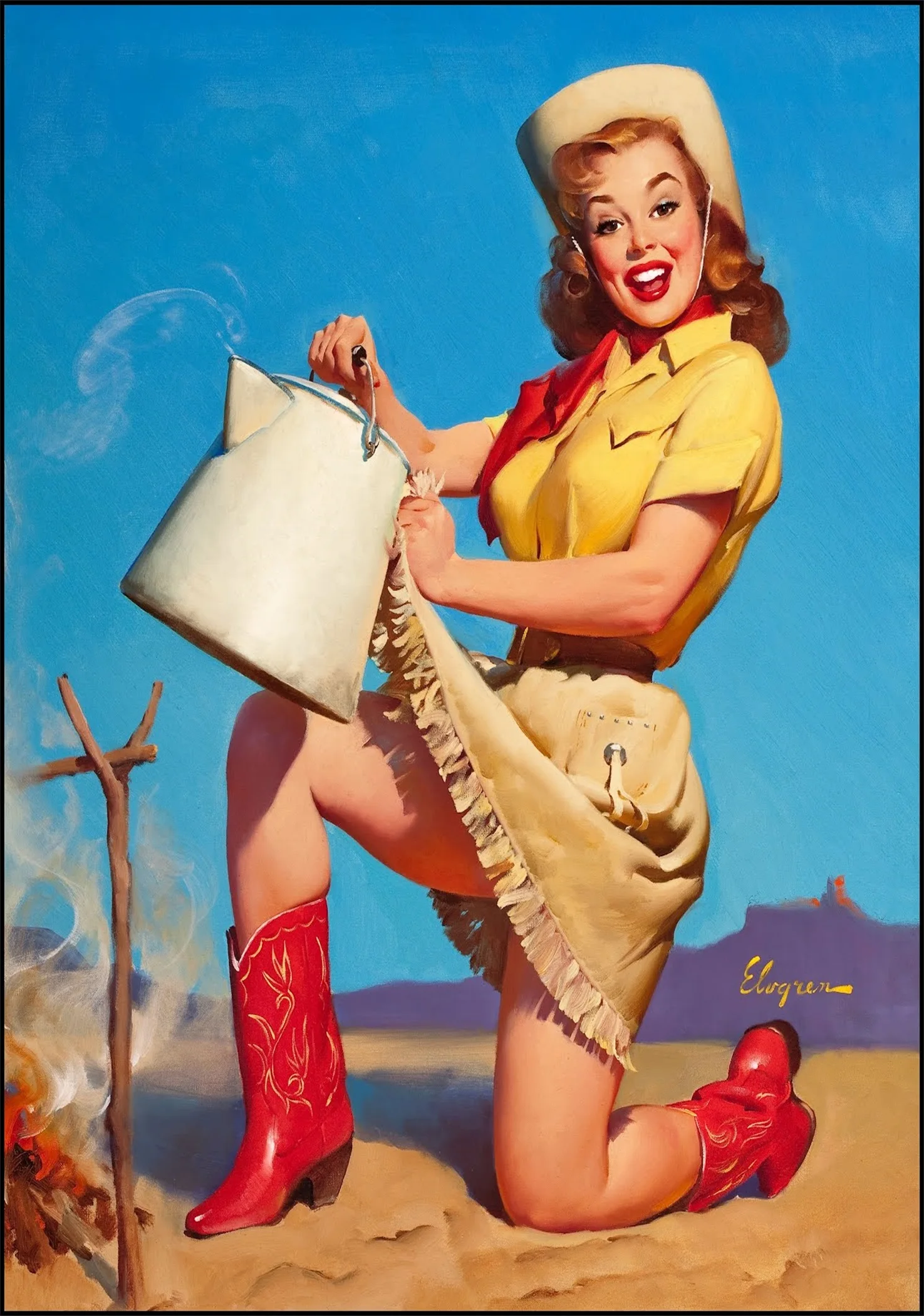 Dairyman Sexy Pin Up Girl Pop Art Propaganda Retro Vintage Kraft Poster